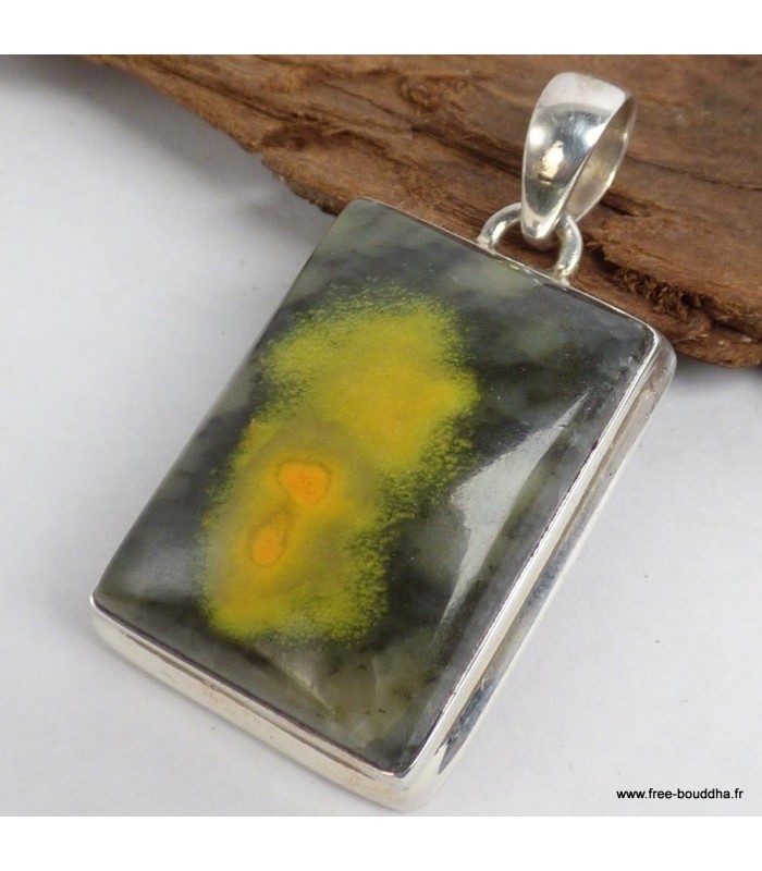 Pendentif Jaspe Bourdon jaune noir