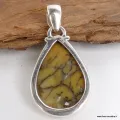 Pendentif goutte Opale dendritique australienne - argent 925 - Pendentifs pierres naturelles