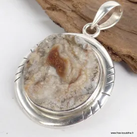 Pendentif argent Pierre du désert - effet rocher - Pendentifs pierres naturelles