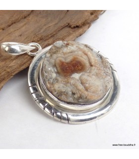 Pendentif Pierre du Désert rare – Argent 925 massif avec attestation