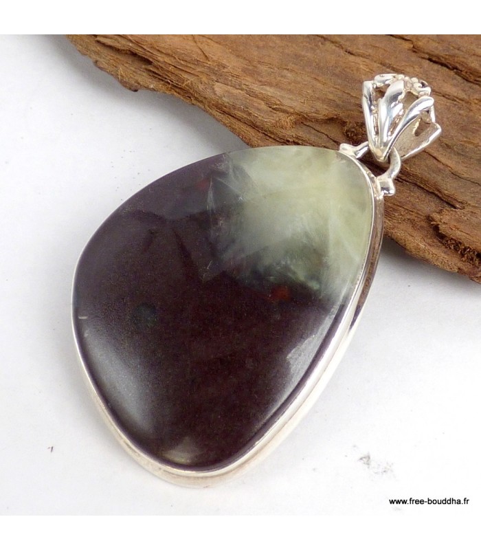 Pendentif argent Prehnite boulder