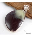 Pendentif en Préhnite sur roche-mère – Argent 925 poinçonné