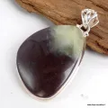 Pendentif argent Prehnite boulder - Pendentifs pierres naturelles
