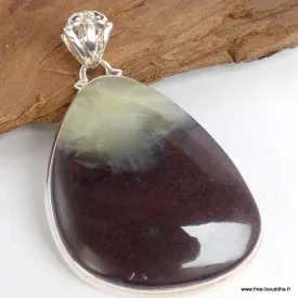 Pendentif argent Prehnite boulder - Pendentifs pierres naturelles
