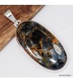 Pendentif Pietersite AAA gris fauve, argent 925 authentique Namibie