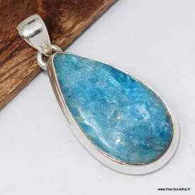 Pendentif pierre Apatite bleue néon - Authentique - Pendentifs pierres naturelles