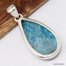 Pendentif pierre Apatite bleue néon - Authentique - Pendentifs pierres naturelles