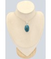 Pendentif apatite bleue certifié en argent 925 pierre naturelle