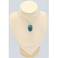Pendentif Apatite bleu néon – Pierre naturelle et argent massif - Pendentifs pierres naturelles