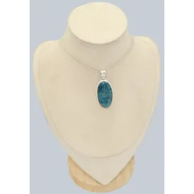 Pendentif Apatite bleue néon naturelle – Argent 925 certifié - Pendentifs pierres naturelles