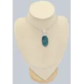 Pendentif Apatite bleue néon naturelle – Argent 925 certifié - Pendentifs pierres naturelles