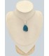 Bijou Apatite bleu néon véritable – Pendentif en argent poinçonné