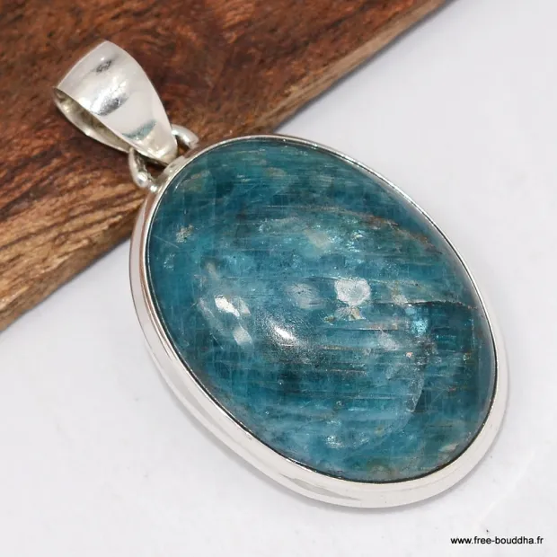 Pendentif pierre Apatite bleue – Authentique et certifié - Pendentifs pierres naturelles