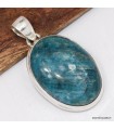Pendentif apatite bleu néon, authenticité garantie, argent 925