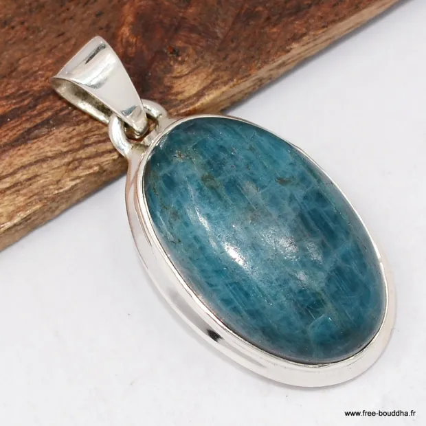 Petit Pendentif pierre Apatite bleue – Authentique et certifié - Pendentifs pierres naturelles