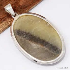 Pendentif Septaria jaune imposant 6 cm - Authentique - Bijoux en Septaria