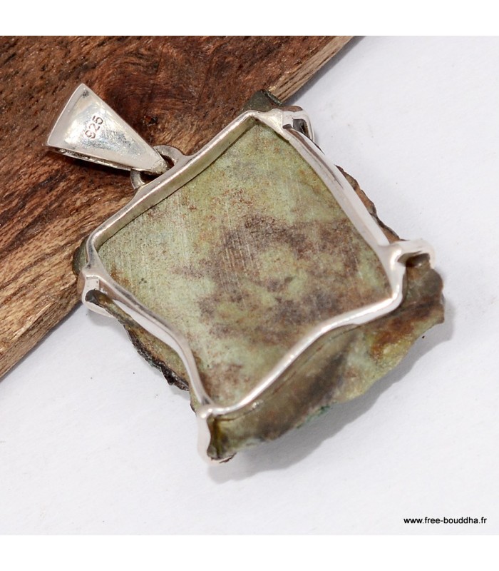Pendentif Conicalchite brute authentique - Argent 925