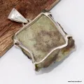 Pendentif Conicalchite brute authentique - Argent 925 - Pendentifs pierres naturelles