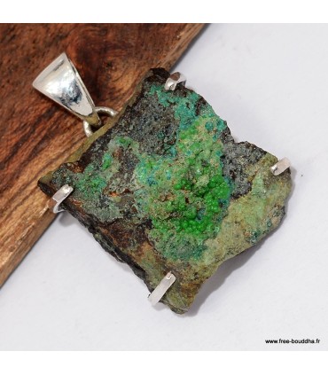 Pendentif Conicalchite brute authentique - Argent 925