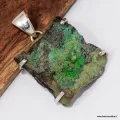 Pendentif Conicalchite brute authentique - Argent 925 - Pendentifs pierres naturelles