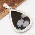 Pendentif Obsidienne Flocon de neige - Argent 925 - Bijoux en Obsidienne Flocon de neige