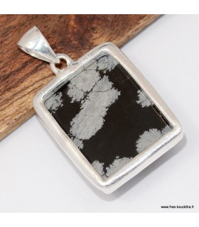 Pendentif Obsidienne Flocon de neige - Authentique