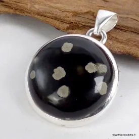 Pendentif Obsidienne Galaxie rond - Argent 925 - Bijoux en Obsidienne Galaxie