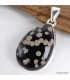 Pendentif Obsidienne Galaxie goutte argent 925 véritable