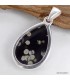 Pendentif Obsidienne Galaxie goutte argent 925 véritable