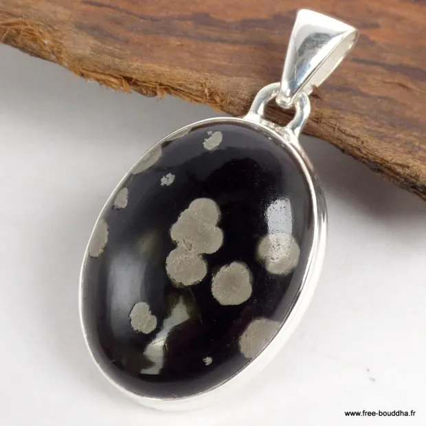 Pendentif Obsidienne Galaxie – Argent 925 certifié & pierre naturelle - Bijoux en Obsidienne Galaxie