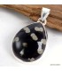 Pendentif Obsidienne Galaxie goutte argent 925 véritable certifié