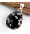Pendentif Obsidienne Galaxie goutte argent 925 véritable certifié