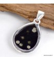 Pendentif Obsidienne Galaxie goutte argent 925 véritable certifié