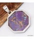 Pendentif turquoise pourpre cuivrée authentique argent 925