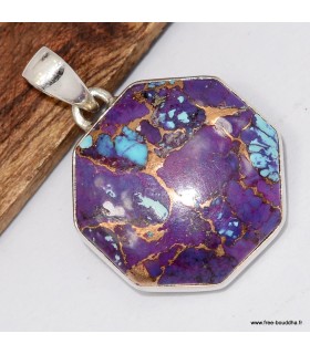 Pendentif Turquoise pourpre cuivrée - Argent 925