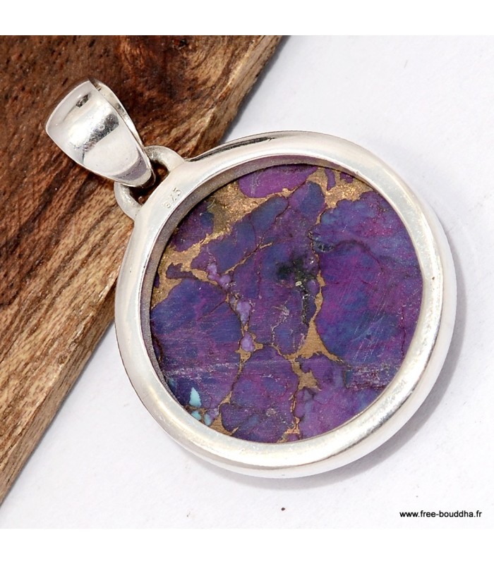 Pendentif en Turquoise Violette et Argent 925