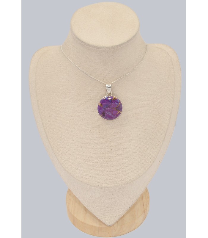 Pendentif en Turquoise Violette et Argent 925