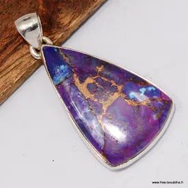 Pendentif en Turquoise Violette stabilisée - Bijoux en Turquoise