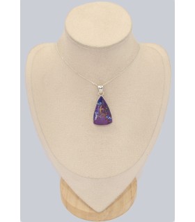 Pendentif turquoise violette Mohave, argent 925, bijou énergétique