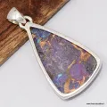Pendentif en Turquoise Violette stabilisée - Bijoux en Turquoise