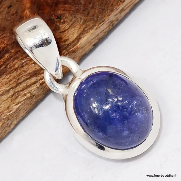 Pendentif Pierre naturelle Authentique Tanzanite cabochon - Pendentifs pierres naturelles