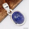 Pendentif Pierre naturelle Authentique Tanzanite cabochon - Pendentifs pierres naturelles