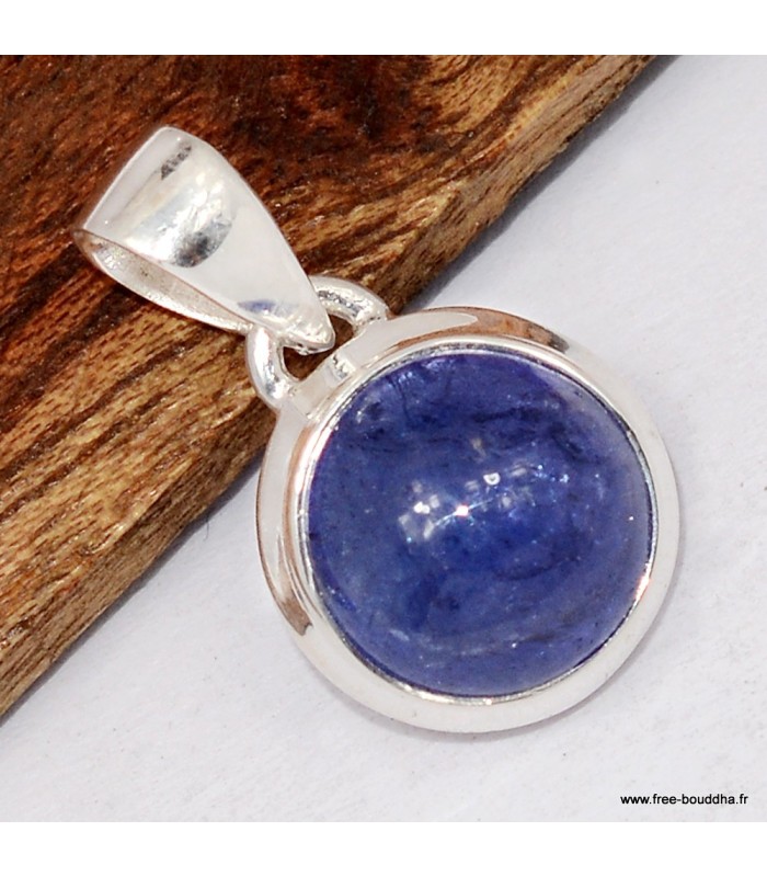 Pendentif Tanzanite véritable rond – Argent 925