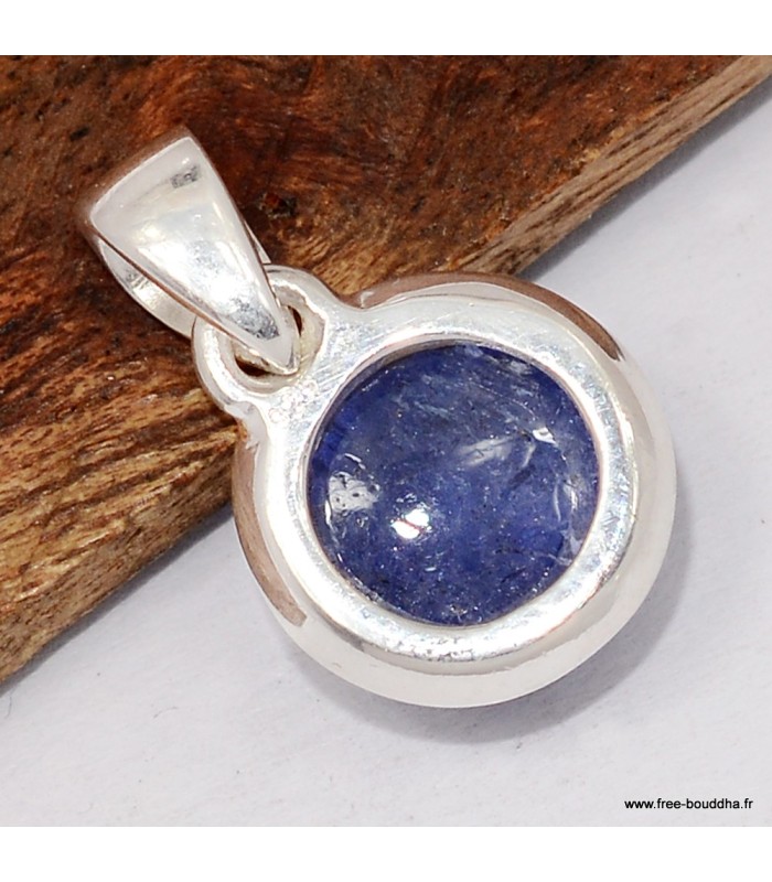 Pendentif Tanzanite véritable rond – Argent 925