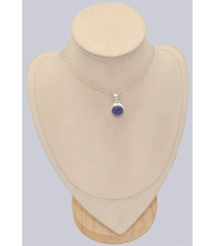 Pendentif Tanzanite véritable rond – Argent 925