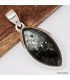 Pendentif Larvikite Pierre de Lune noire argent 925, bijou certifié