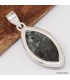 Pendentif Larvikite Pierre de Lune noire argent 925, bijou certifié