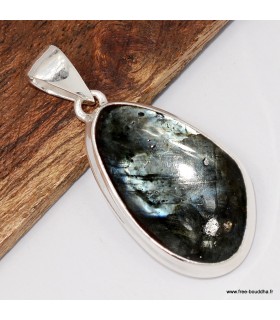 Pendentif véritable Pierre de lune noire - argent 925