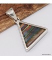 Pendentif Calcite arc-en-ciel, argent 925 pierre rare Mexique