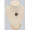 Pendentif argent Calcite arc-en-ciel semi-ovale - Bijoux en Calcite